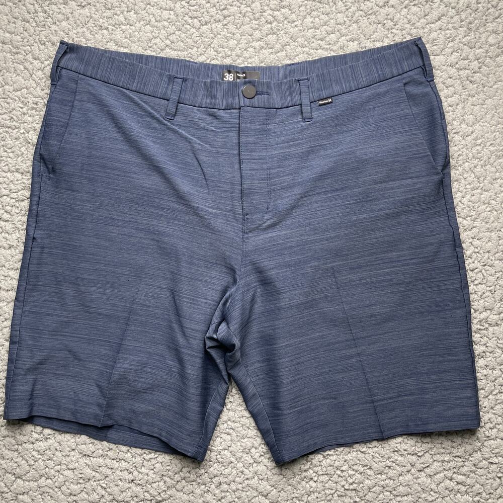 Hurley Nike Shorts Mens 38 Blue Chino Dri Fit Blended Fabric Casual Outdoor Golf